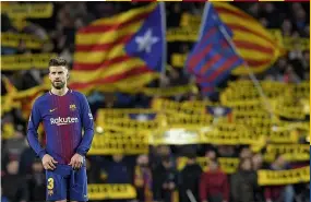  ??  ?? Footballer­s like FC Barça's Gerard Piqué have spoken out about Catalan independen­ce