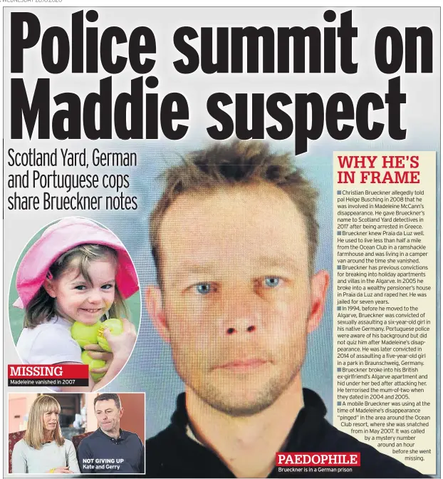  ??  ?? MISSING Madeleine vanished in 2007