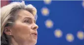  ??  ?? Ursula von der Leyen said negotiatio­ns with UK would continue, but time was running out