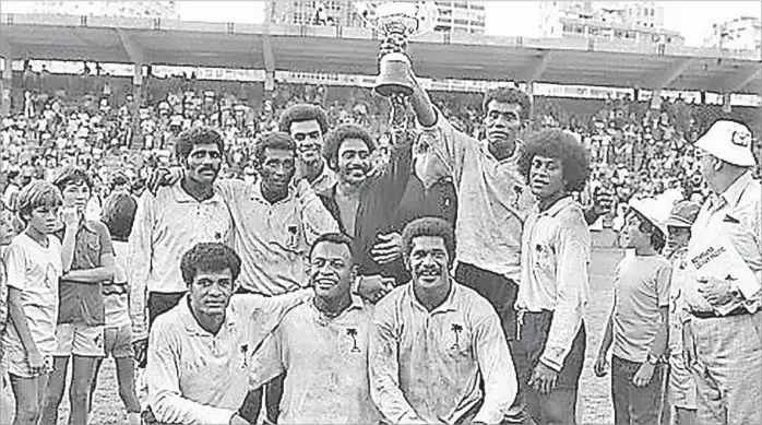  ?? Picture: SUPPLIED ?? In 1977, we won the Hong Kong 7s for the first time as Captain Ilaitia Tuisese hoisted the trophy. What is of importance to this series is that these achievemen­ts did not hold the same meaning for the Indo-Fijian portion of Fiji’s population. They were focused on soccer and there were major achievemen­ts there as well.