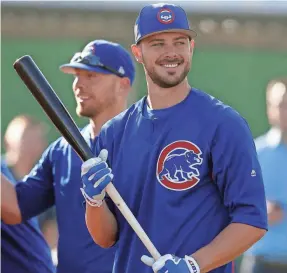  ??  ?? Kris Bryant says of free agency this offseason, “And to not see the best players sign, ... I think that’s a little chink in (MLB’s) armor.” RICK SCUTERI/USA TODAY SPORTS