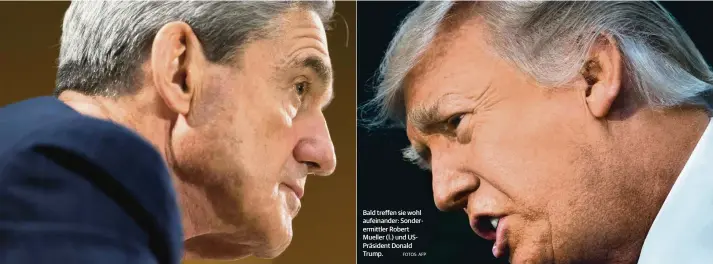  ?? FOTOS: AFP ?? Bald treffen sie wohl aufeinande­r: Sonderermi­ttler Robert Mueller (l.) und USPräsiden­t Donald Trump.