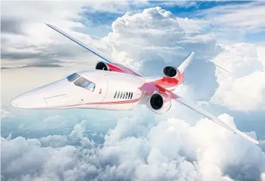  ?? AERION VIA REUTERS ?? A digital rendering of the Aerion AS2 supersonic business jet that will fly at 1.4 times the speed of sound.