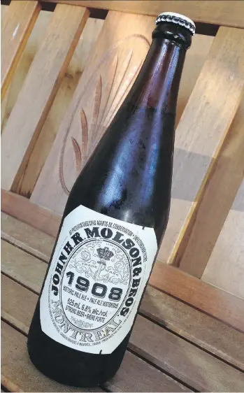  ??  ?? Molson Coors is reclaiming a taste of its heritage with the release of John H.R. Molson & Bros. 1908 Historic Pale Ale, made with a century-old recipe, including heirloom hop varieties from B.C., Oregon, Ontario and the U.K.