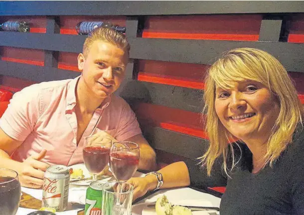 ?? ?? UNSOLVED: RAF serviceman Corrie McKeague, pictured with his mum Nicola Urquhart, went missing from Bury St Edmunds in September 2016.