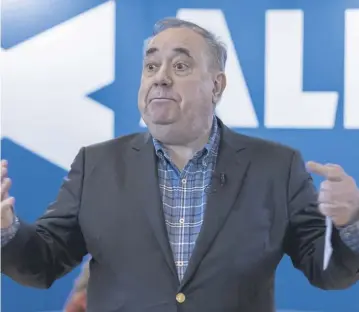  ?? ?? Alba party leader Alex Salmond says his former party has become obsessed with identity politics