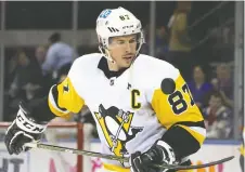  ?? BRUCE BENNETT/GETTY IMAGES FILES ?? Pittsburgh Penguins captain Sidney Crosby took an elbow to the head during Game 5 in New York.