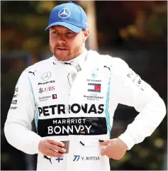  ??  ?? Mercedes’ Valtteri Bottas before the second practice session for the Formula One Chinese Grand Prix in Shanghai. — Reuters photo
