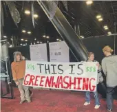  ?? MIRIAM BELL/STUFF ?? Climate Liberation Aotearoa protesters attempted to disrupt Trenz with accusation­s of “greenwashi­ng”.
