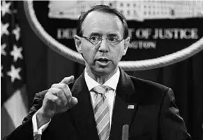  ??  ?? Onderminis­ter Rod Rosenstein van Justitie. (Foto: Boston Herald)