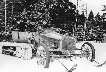  ??  ?? Left
A Russo-Balt C24-30 proving the worth of Kégresse half-tracks in the Russian winter – note the skis, too – with what is believed to be Adolphe himself seated on the right.