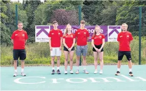  ??  ?? Young success Left to right, coach and skipper Adam Brown, Marcus Maclaren, Anna Sterk, Euan Mackenzie and Eilidh Davidson with coach Joe Gill