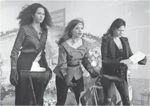  ?? ROBERT FALCONER/CW ?? Macy (Madeleine Mantock, left), Maggie (Sarah Jeffery) and Mel (Melonie Diaz) work some magic on “Charmed.”
