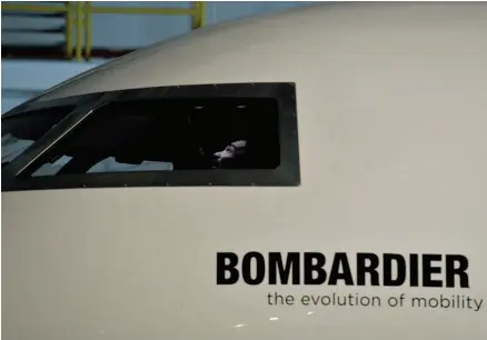  ?? THE CANADIAN PRESS/NATHAN DENETTE PHOTO ?? A Bombardier Global 7000 aircraft mock up is shown in Toronto in 2015. The bitter dispute between Bombardier and Boeing will enter a critical phase next week, when the two aerospace rivals appear before an all-important trade tribunal, whose ruling...