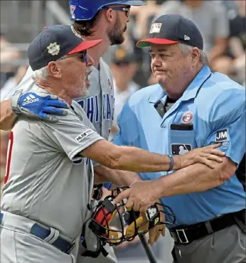  ?? Matt Freed/ Post- Gazette ?? It’s possible that the Pirates and Cubs will pick up Friday where Joe Maddon’s tirade left off July 4 at PNC Park. “I can’t wait to play the Pirates again,” Maddon warned that day.