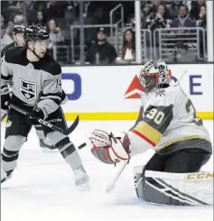  ?? Marcio Jose Sanchez The Associated Press ?? Goaltender Malcolm Subban, activated by the Knights on Friday, had a .904 save percentage and 2.95 goals-against average before being placed on injured reserve in early January. Subban won his past two starts.