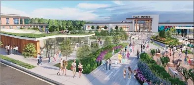  ?? Arrowstree­t / Contribute­d images ?? An artist’s rendering shows the Connecticu­t Post Mall in Milford after developmen­t proposed by Centennial Real Estate.