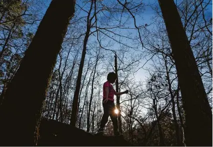  ??  ?? Alex Blanchard’s 9-year-old son plays on his grandfathe­r’s property in January in Hot Springs, Ark. The boy was 5 in 2017 when he was assaulted at Austin Oaks Hospital, a private psychiatri­c hospital, by a 13-year-old, a lawsuit filed by the family alleges.