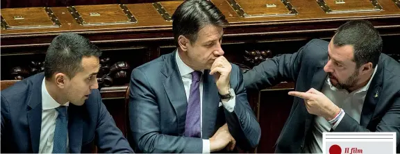  ??  ?? Alla Camera Ieri nell’aula di Montecitor­io il ministro Luigi Di Maio, 32 anni, il premier Giuseppe Conte, 54 e il ministro Matteo Salvini, 45