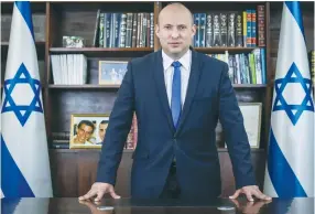  ?? (Marc Israel Sellem/Jerusalem Post) ?? NAFTALI BENNETT in his office. The Yamina Party leader now represents the sane right wing in the political arena.