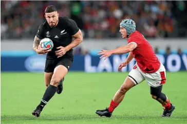  ?? GETTY IMAGES ?? Sonny Bill Williams in his final match as an All Black against Wales at the Rugby World Cup in Japan.