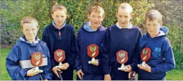  ?? ?? Pupils from Scoil Iosaif Naofa, Fermoy, who won the Cork County Board Primary Schools Pitch and Putt Competitio­n in 2001, l-r: Maurice Lenihan, Gavin Quirke, Daniel Quirke, Wayne Fitzgerald and Darren Quirke.