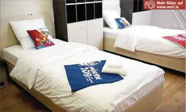  ?? Foto: Yann Hellers ?? In diesen Betten übernachte­n die Sportler in Minsk. Mehr Bilder auf www.wort.lu