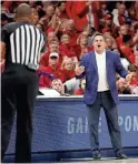  ?? KELLY PRESNELL/ARIZONA DAILY STAR ?? UA coach Sean Miller’s program is still under NCAA investigat­ion, and he has only two years left on his contract.