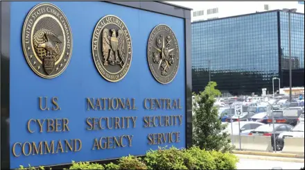  ?? ASSOCIATED PRESS ?? This June 6, 2013, file photo shows the sign outside the National Security Agency (NSA) campus in Fort Meade, Md.