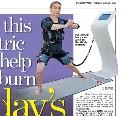  ?? Picture: RHIAN AP GRUFFYDD ?? Put through her paces: Alice on the XBody machine