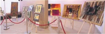  ?? PHOTOS:HTCS ?? Paintings displayed at HTKGAF Reloaded at Runwal Elegante