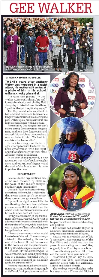 GEE WALKER ON HER MURDERED SON’S LEGACY We can’t hate because there was ...