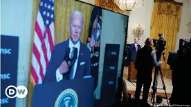  ??  ?? Video-Gast aus dem Weißen Haus: Joe Biden nimmt virtuell am EU-Gipfel teil (Archiv)