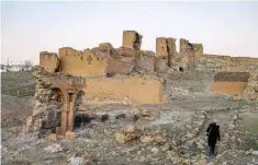  ?? ?? A woman visits Ani ruins near Kars.
