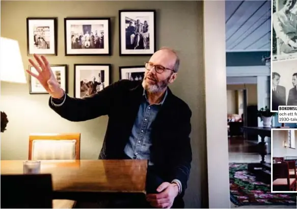  ?? FOTO: MIKAEL ANDERSSON ?? DRAMA. Anders Claesson sitter vid bordet där Karin och Olof träffas för första gången på Sigtunasti­ftelsen.