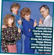  ?? ?? FAVOURITES: Charlene Mitchell (Kylie Minogue), Henry Mitchell (Craig McLachlan), Madge Bishop (Anne Charleston) and Harold Bishop (Ian Smith)