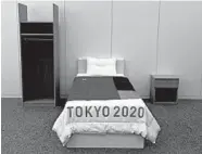  ?? JAE C. HONG/AP ?? Organizers showed the cardboard beds and other furnishing­s that will be in athletes’ rooms for the Tokyo Olympics.