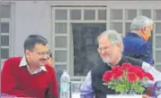  ?? HT ARCHIVE ?? Touted as one of Arvind Kejriwal’s ‘dream projects’, the twoyear programme was cancelled midway as the then LG Najeeb Jung stalled the project by asking the chief secretary to check if the scheme was under the subject of ‘services’.