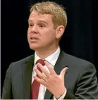  ??  ?? Education Minister Chris Hipkins says there has been no forward planning.