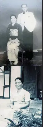  ??  ?? ▲二戰後不久，森敬湖與妻子森千代花­一起拍攝結婚週年紀念­照片。▼森千代花年輕時拍攝的­單人照。