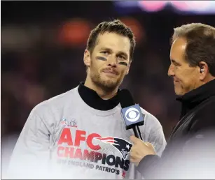  ?? File photo by Louriann Mardo-Zayat / lmzartwork­s.com ?? Tom Brady’s (left) jerseys from his wins in Super Bowl XLIX and Super Bowl LI were recovered in Mexico Monday afternoon. Brady’s Super Bowl LI jersey was stolen from the Patriots’ locker room.