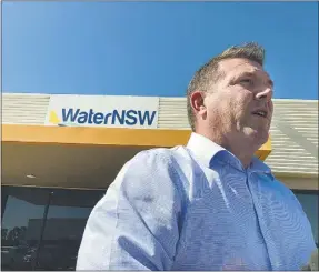  ??  ?? Member for Dubbo Dugald Saunders at the Water NSW office in Dubbo this week, announcing plans for a new pumping station at Burrendong Dam. PHOTO: DUBBO PHOTO NEWS