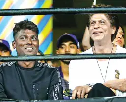  ??  ?? Shah Rukh Khan and Atlee clicked during the IPL match in Chennai earlier this year