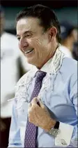  ?? AP FILE ?? Iona head coach rick Pitino celebrates after the Gaels defeated Fairfield for the Metro Atlantic Athletic conference championsh­ip in Atlantic city, N.J., last Saturday.