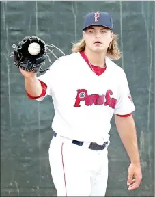  ?? KELLY O’CONNOR SPECIAL TO ENTERPRISE-LEADER ?? Pawtucket Red Sox minor league ace, Jalen Beeks, is a 2011 Prairie Grove graduate.