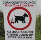  ??  ?? Cork County Council is looking at putting up more signs like the one above at the cemetary.