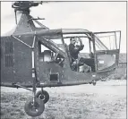  ??  ?? HANDS FREE: Piloting a Sikorsky R-4b helicopter.