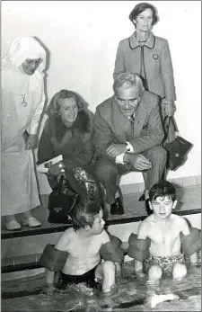  ?? Children enjoying the opening of the hydrothera­py pool in St Mary of the Angels in 1975. ??