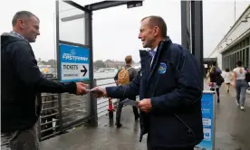  ?? Photograph: Jonny
Weeks for the Guardian ?? Tony Abbott campaignin­g on Manly wharf in the 2016 election. Abbott is part of tight-knitgroup of conservati­ves holding events in rightwing Liberal branches.