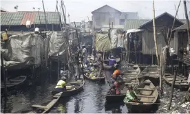  ??  ?? Disease stalked the floating slum of Makoko in Lagos, Nigeria, long before the coronaviru­s crisis. Photograph: Sunday Alamba/AP